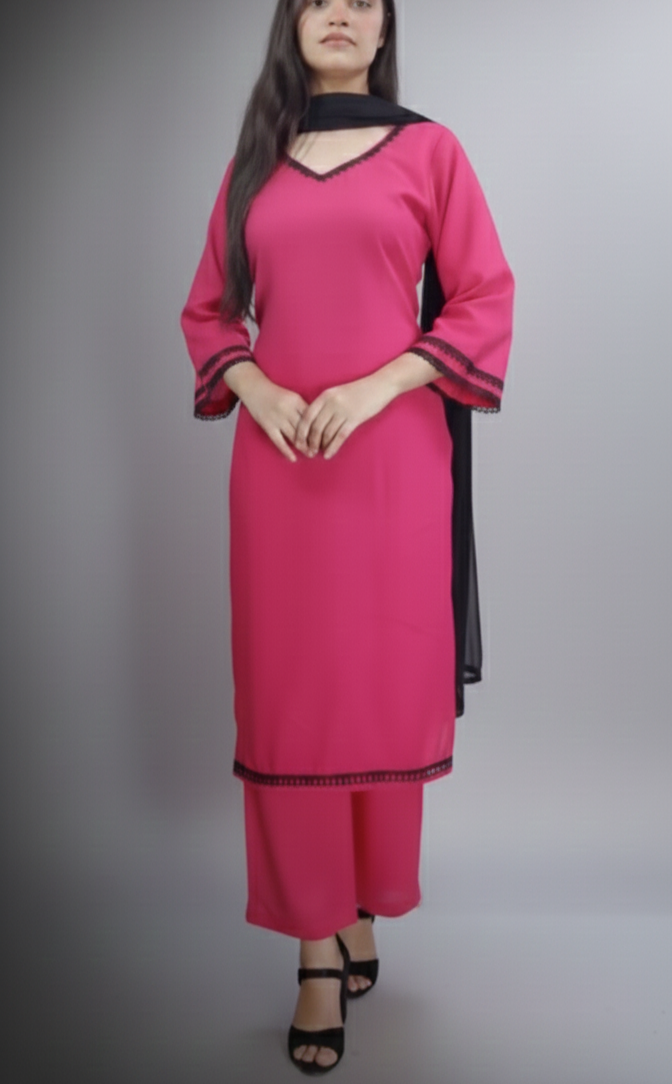 nazraana suit. a graceful offering — fits the soft pink and elegant lace
