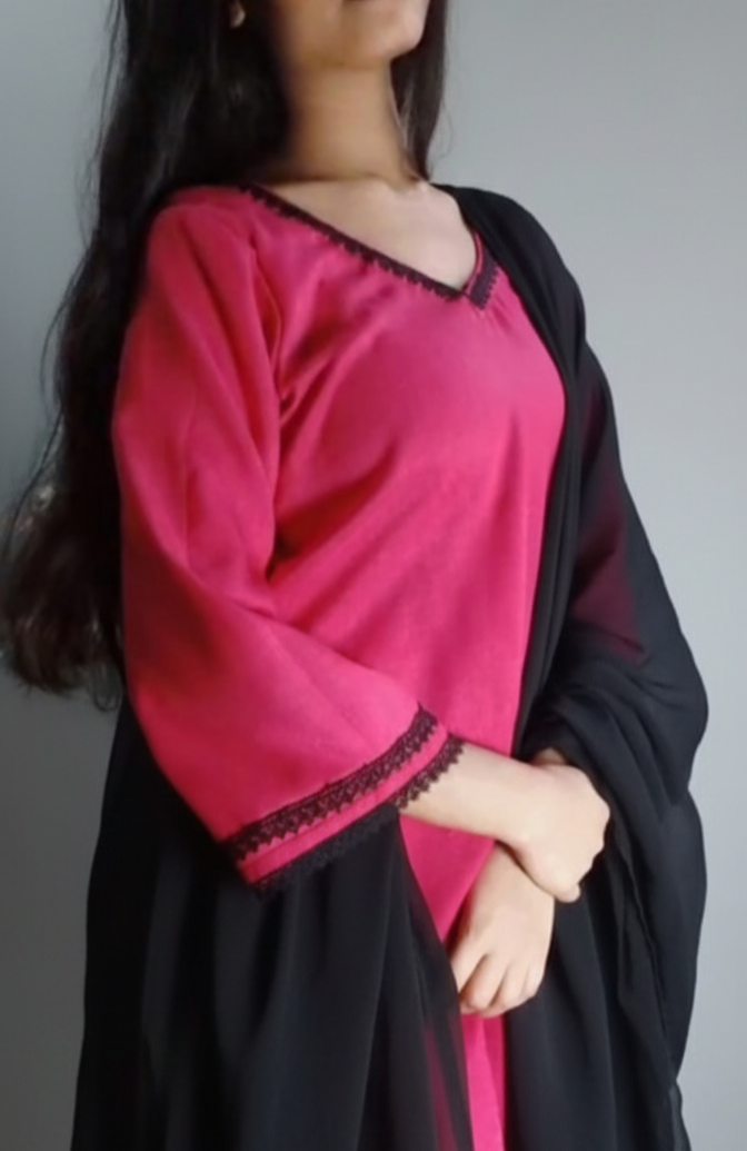 nazraana suit. a graceful offering — fits the soft pink and elegant lace