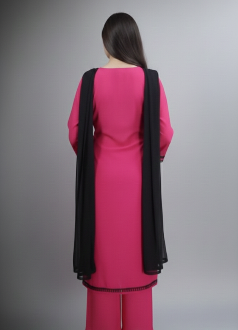 nazraana suit. a graceful offering — fits the soft pink and elegant lace