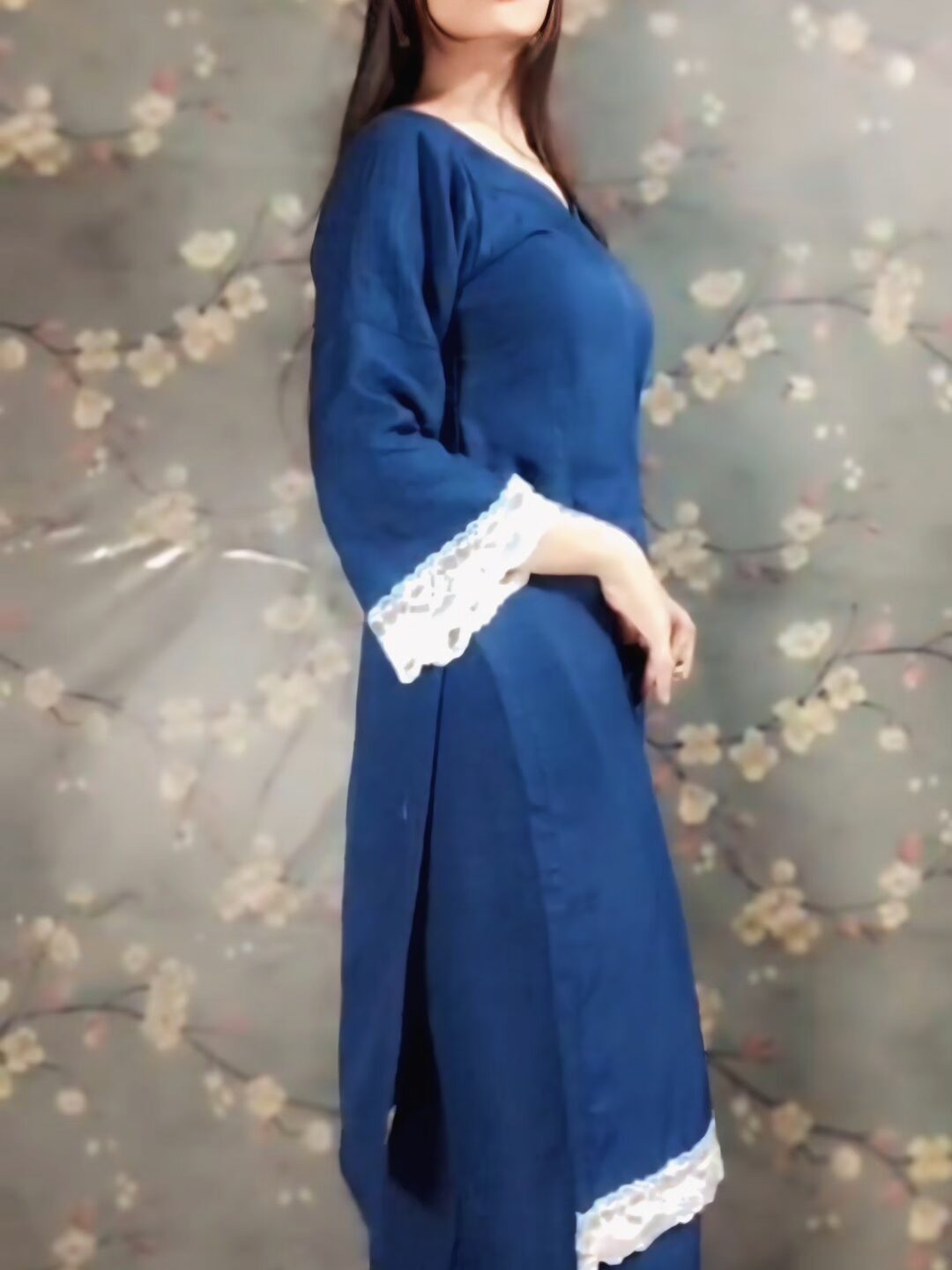 sahar suit calm, fresh, simple & graceful, perfect for this soothing blue color